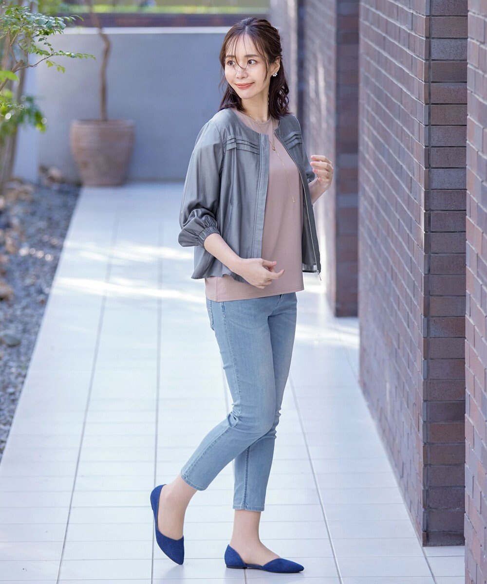 Tiaclasse 【洗える】 シアーピンタックブルゾン 