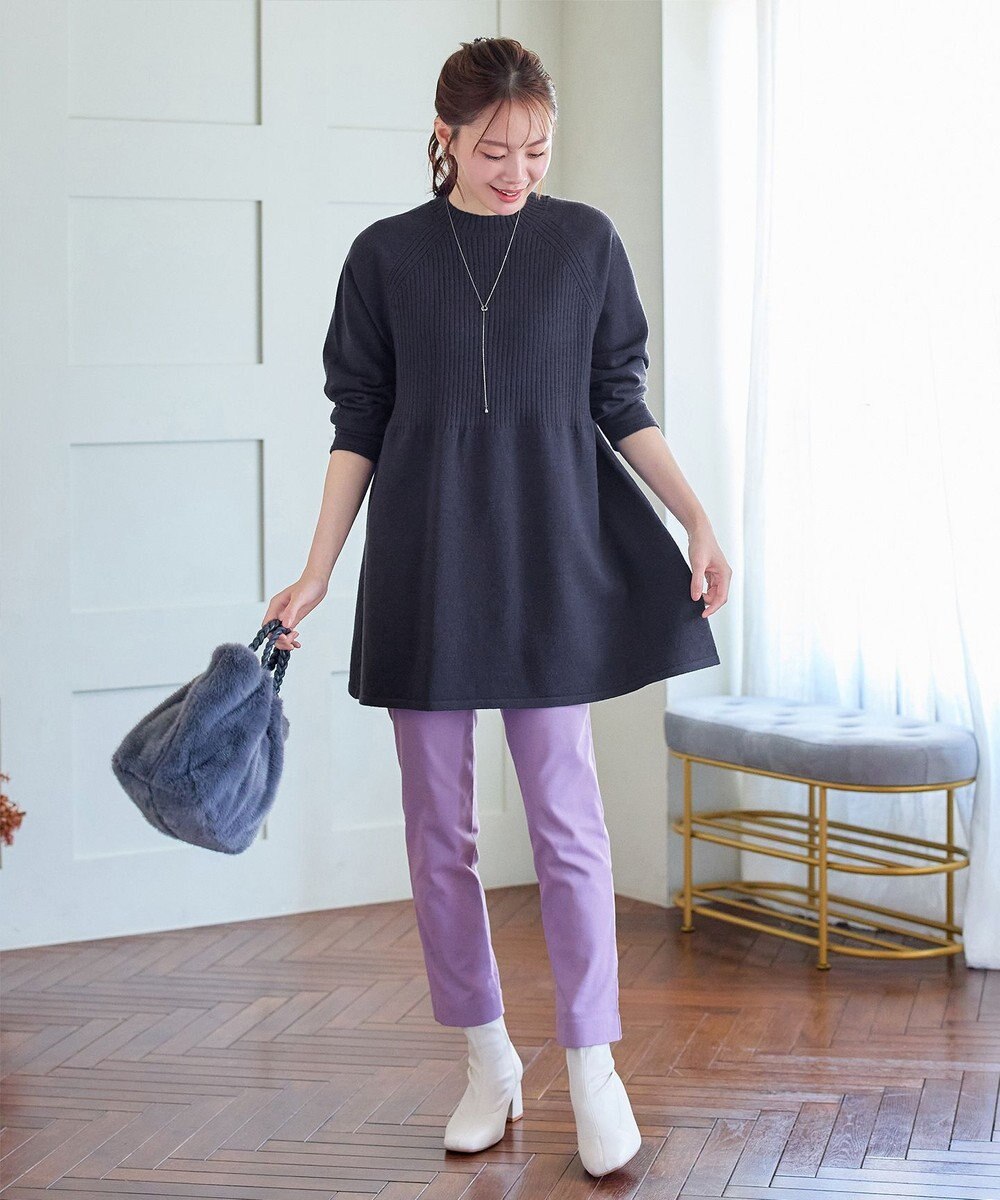 Tiaclasse 【新色追加・洗える】ミドルリブニットチュニック 