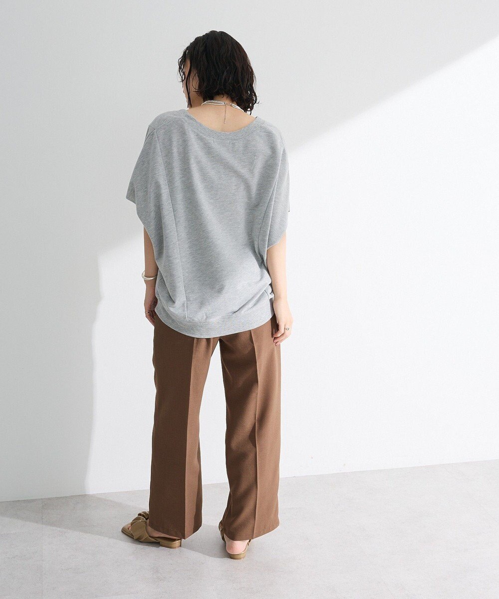 Green Parks 深Ｖネックミニ裏毛フレンチスリーブプルオーバー 