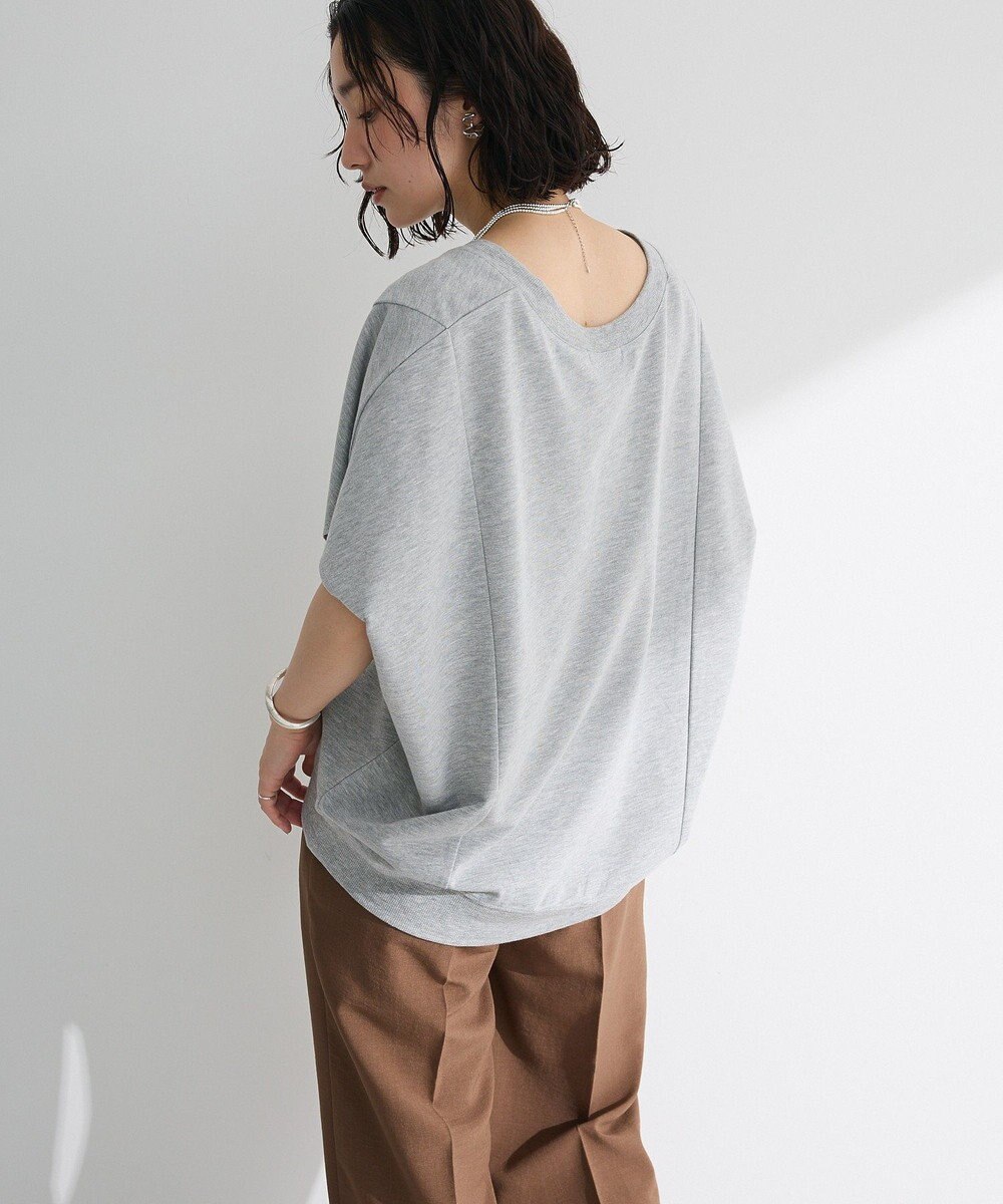 Green Parks 深Ｖネックミニ裏毛フレンチスリーブプルオーバー 