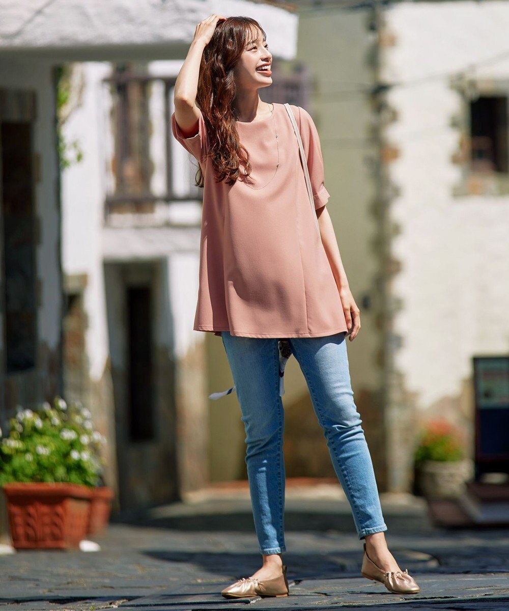 Tiaclasse 【洗える】パフスリーブチュニックブラウス 