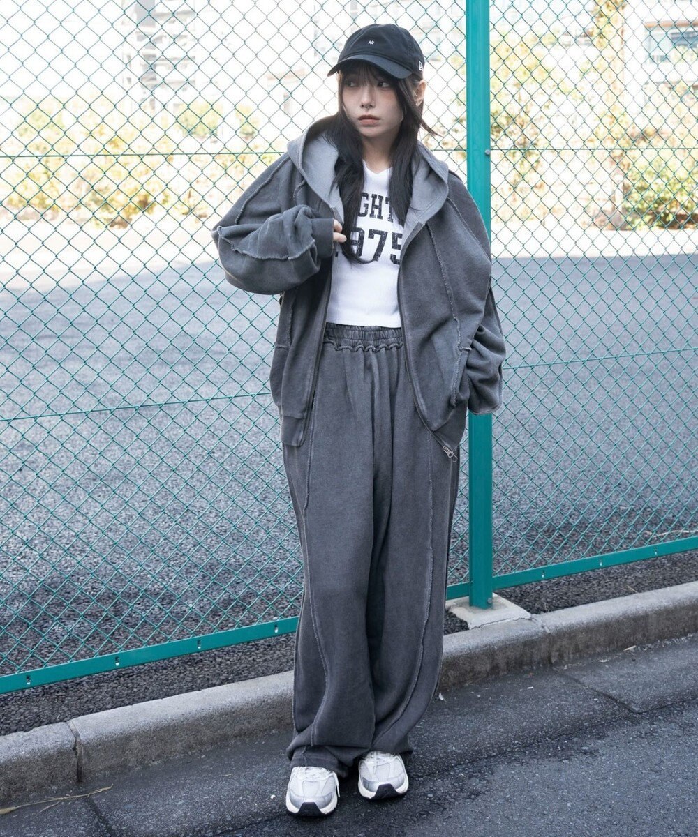 WEGO 【ユニセックス着用ITEM/MLサイズ展開】スウィッチングZIPパーカー 