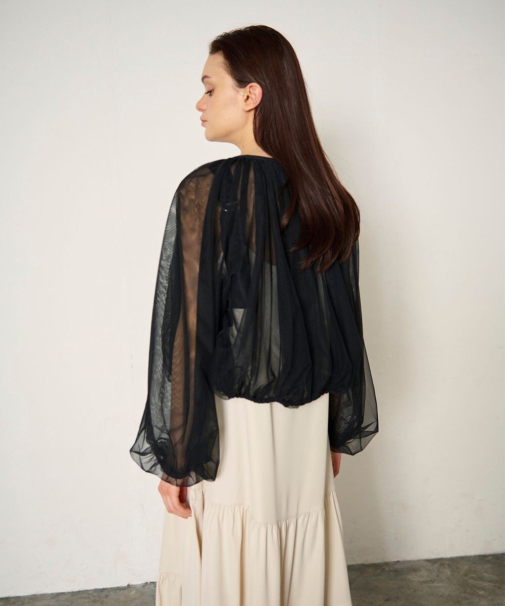 GRACE CONTINENTAL ギャザーチュールブルゾン 