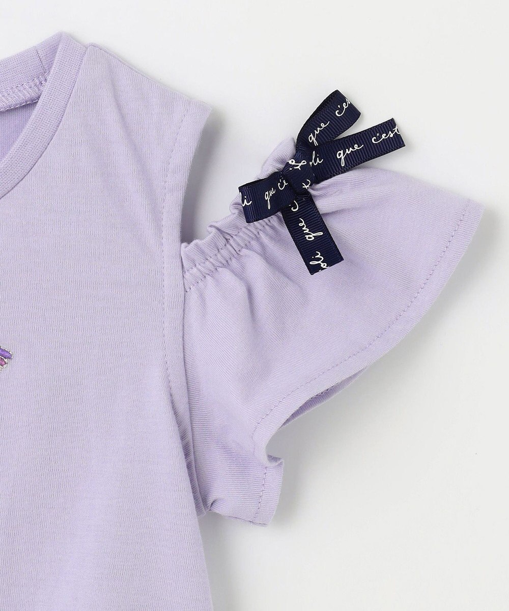 ANY KIDS 刺繍 オン・オフショルダー Tシャツ 