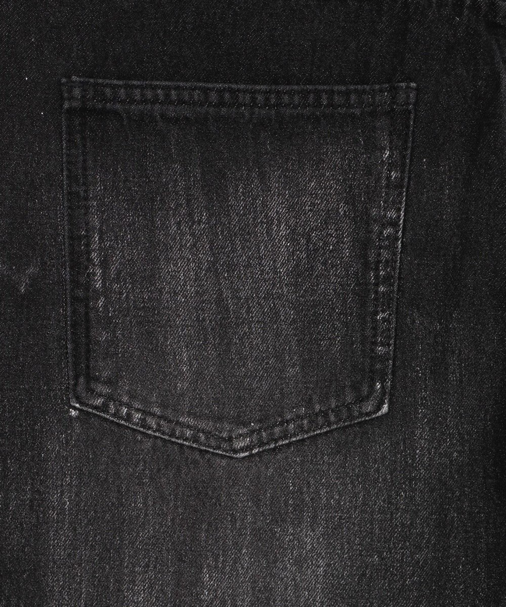 WEGO シルバープリントバギーフレアデニム 