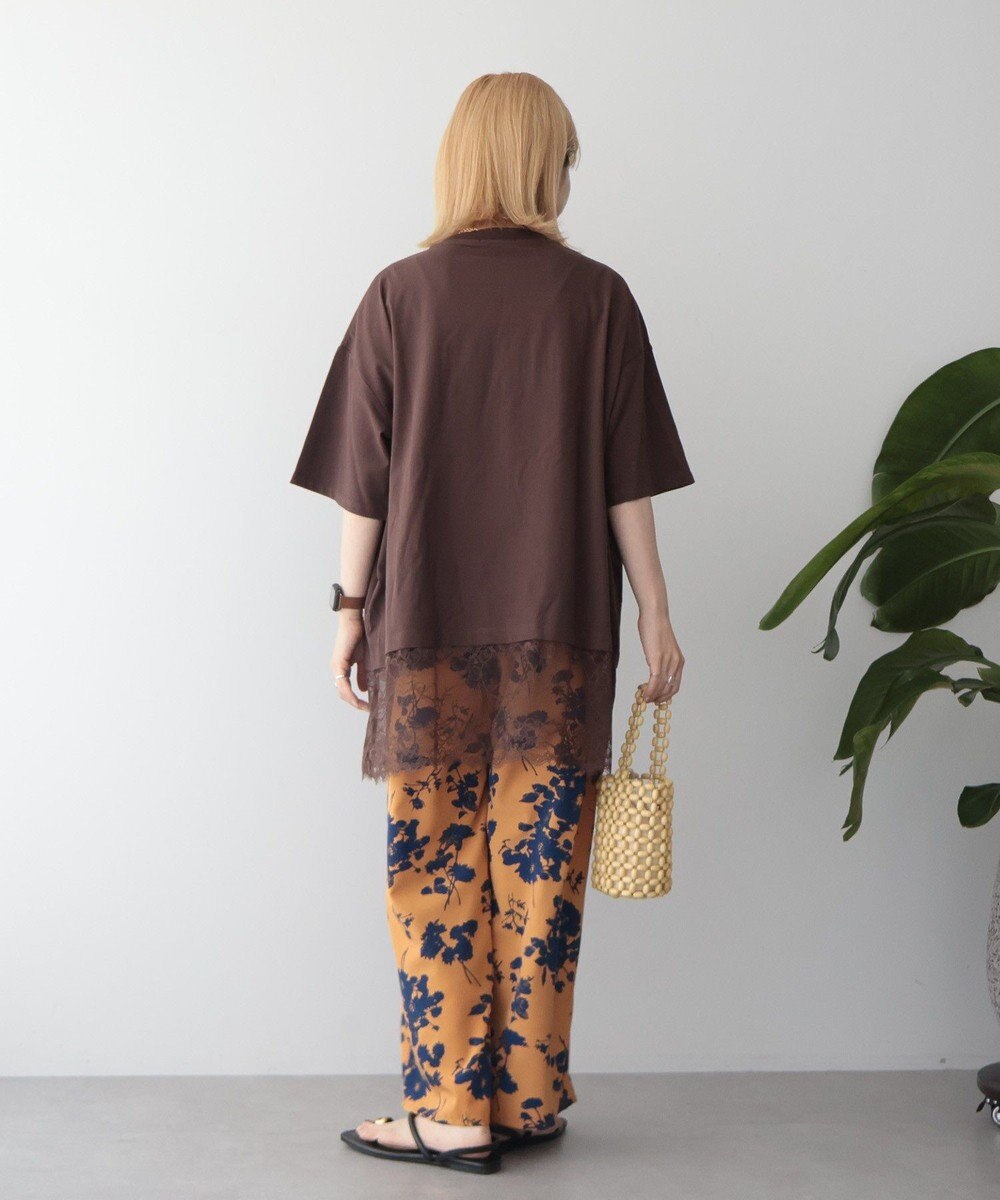 AMERICAN HOLIC カレッジロゴレースドッキングＴシャツ 