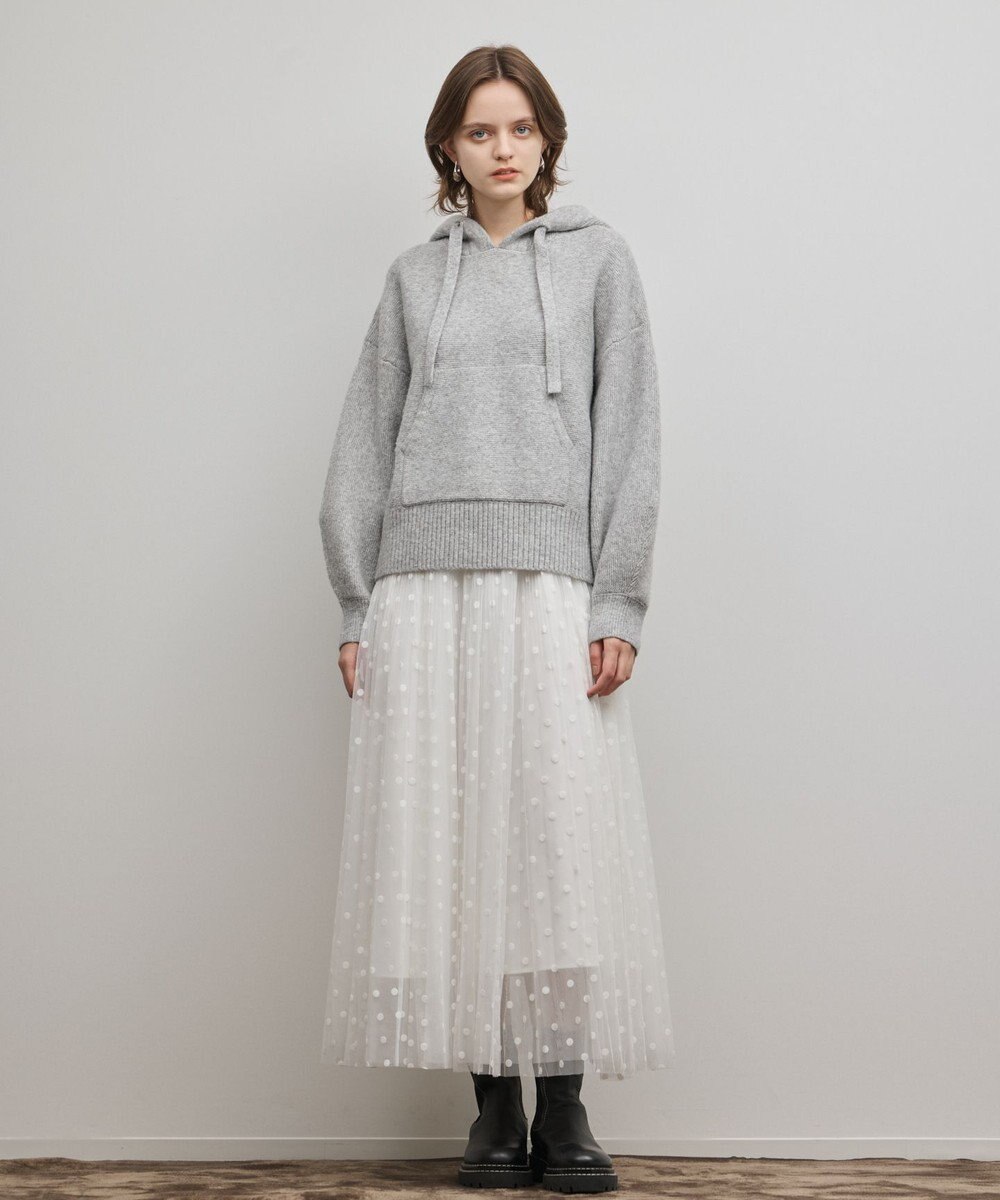 GRACE CONTINENTAL フロッキードットプリーツスカート 