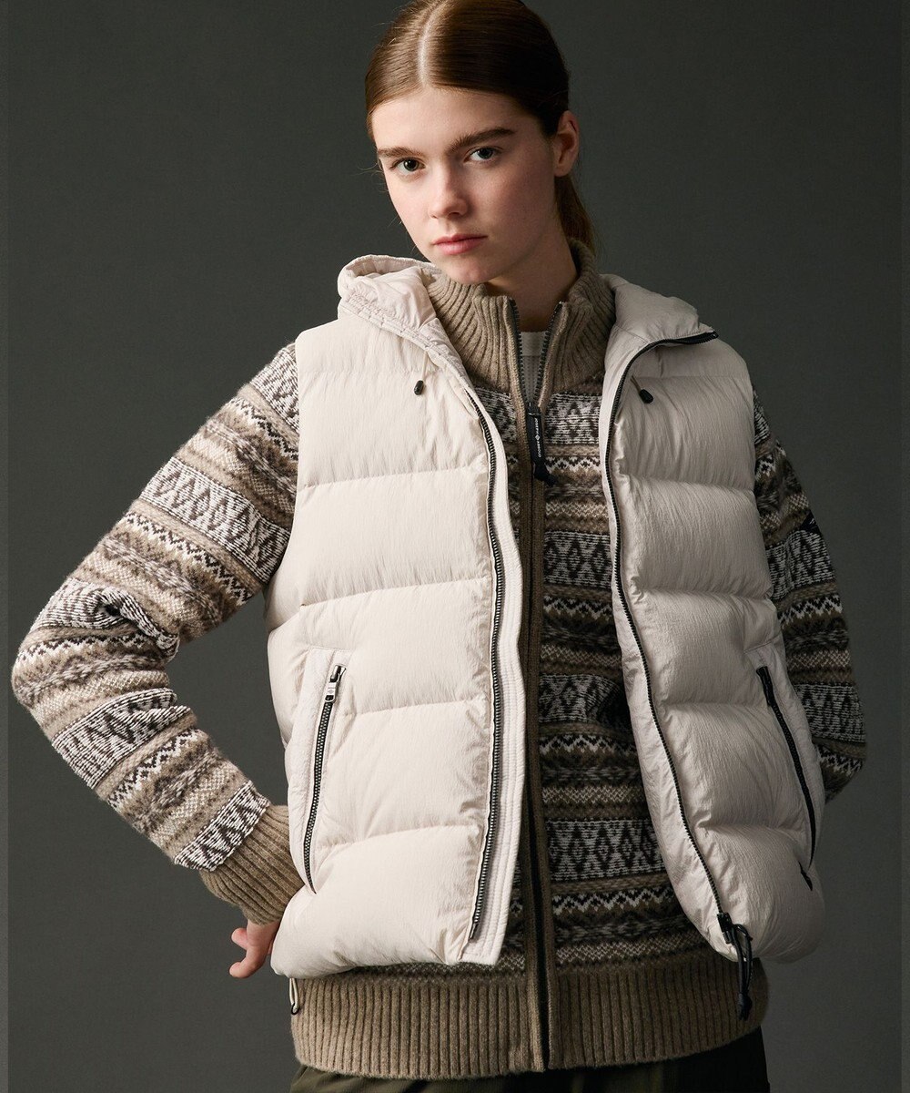 JOSEPH ABBOUD MOUNTAIN 【サステナブル/軽量/8ポケット/JAPANファブリック】ライトナイロンワッシャー アウトドアダウンベスト 