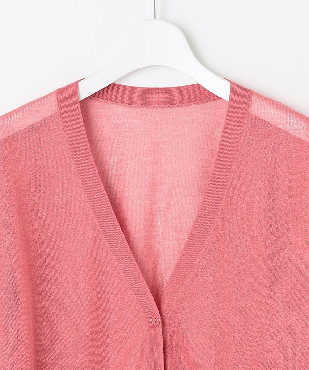 Feroux 【洗える】Vネックシアー カーデ 