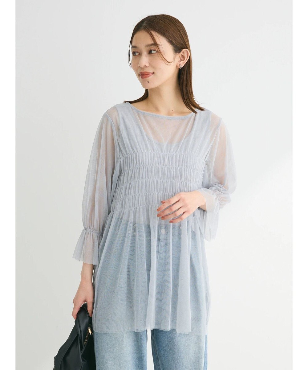 Green Parks チュールシャーリングチュニック 