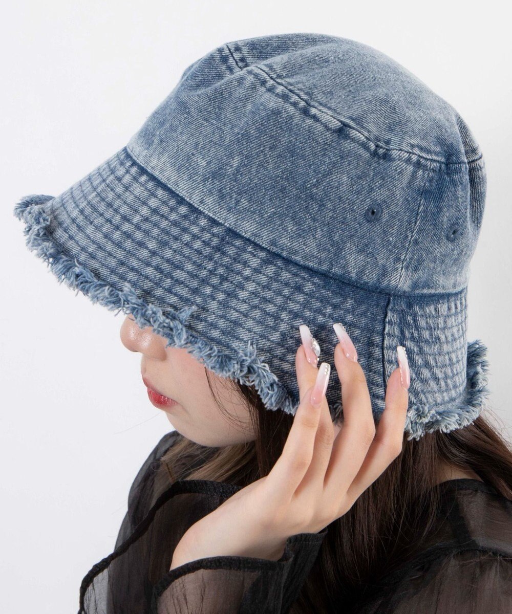 WEGO 【ユニセックス着用ITEM】デニムフリンジバケットハット 