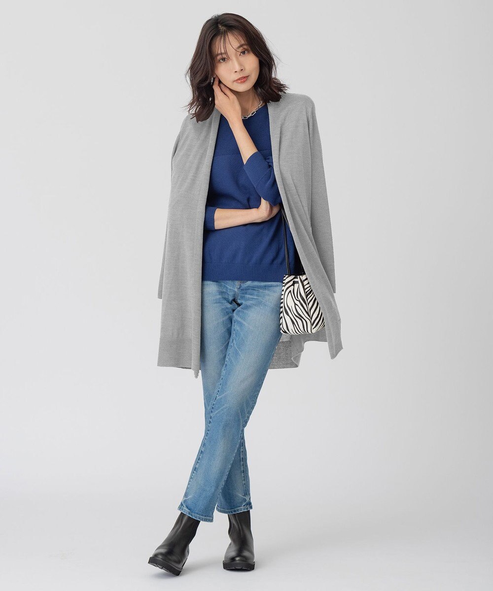 23区 サステナブルウール ショールカラー カーディガン 