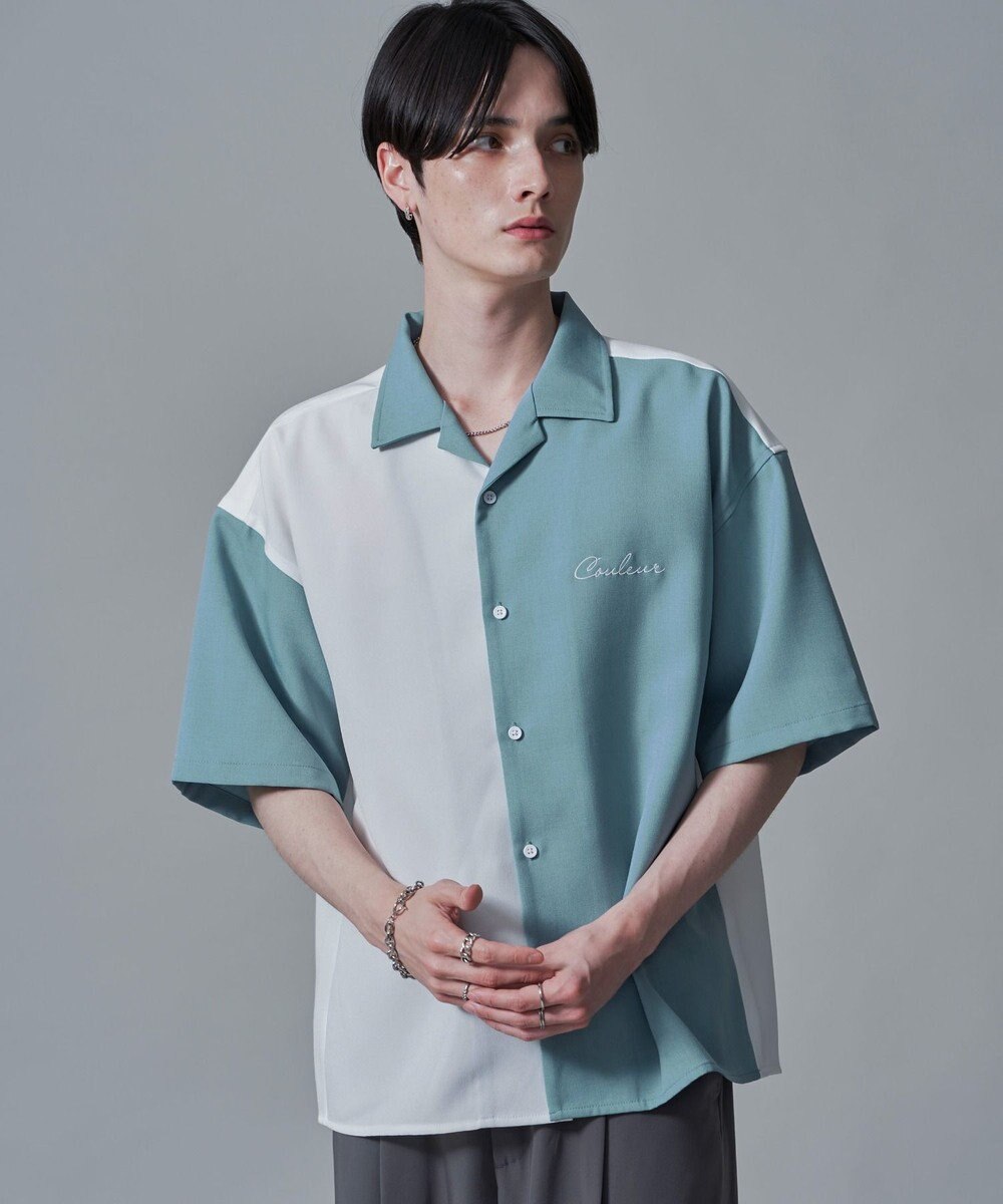 WEGO 【速乾/しわになりにくい/MLサイズ展開】ドライポリカラーブロックシャツ（SS） 