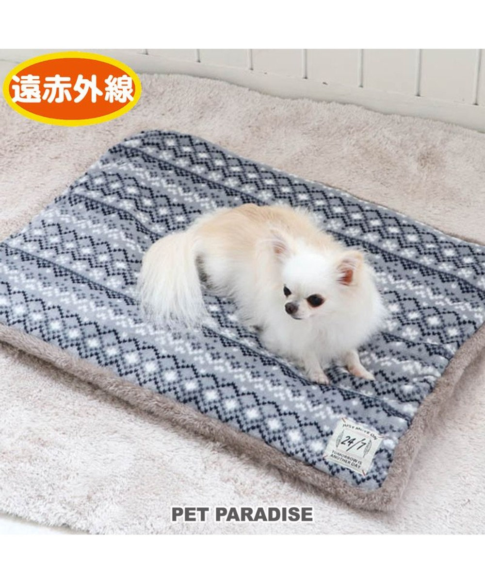 PET PARADISE 犬 マット 遠赤外線 ボアマット グレー (80×60cm) グレー