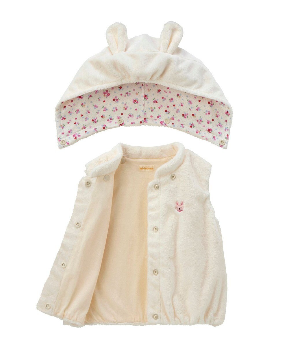 MIKI HOUSE HOT BISCUITS 【ミキハウス】【70-90cm】 マイクロファー ベスト 