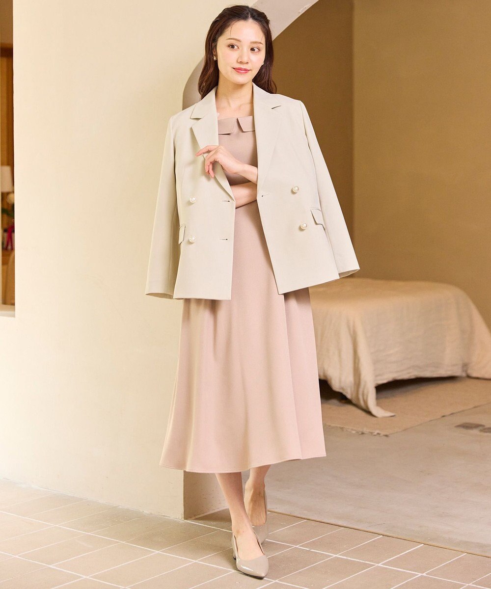 Feroux シアーリボンショルダー ジャンパースカート 