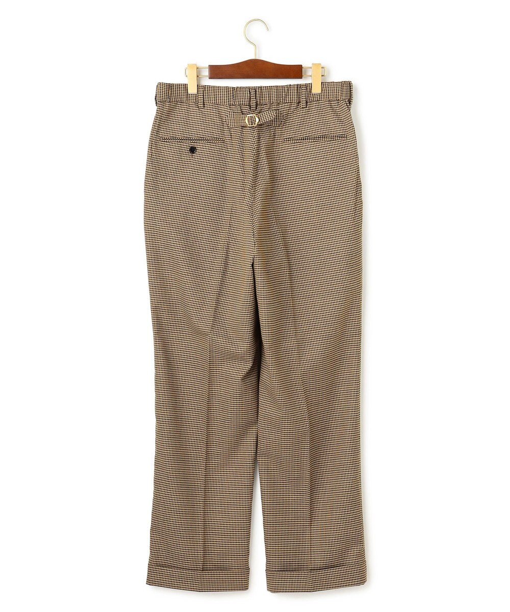 J.PRESS MEN 【J.PRESS ORIGINALS】Wool Polyester Gun Club Check Spindle New Piped Stem Slacks 