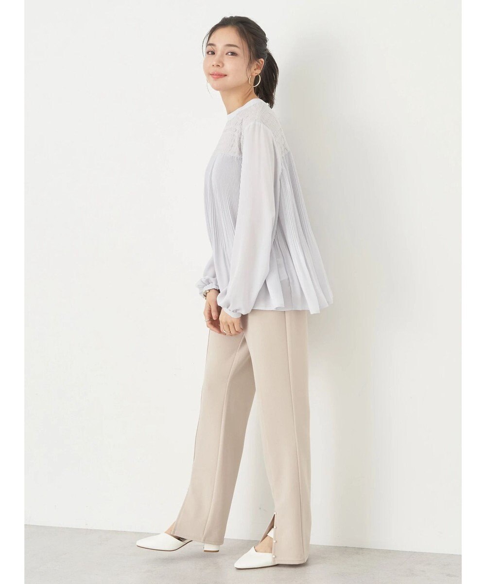 earth music&ecology レースプリーツブラウス 