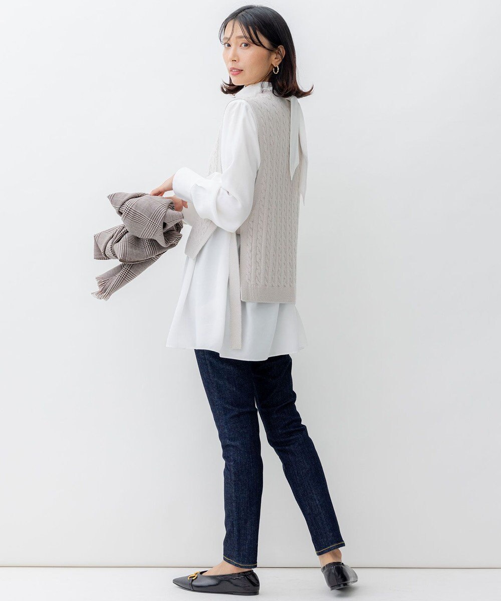 23区 【洗える】コットンリリー ニットベスト 