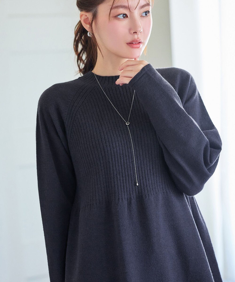 Tiaclasse 【新色追加・洗える】ミドルリブニットチュニック 