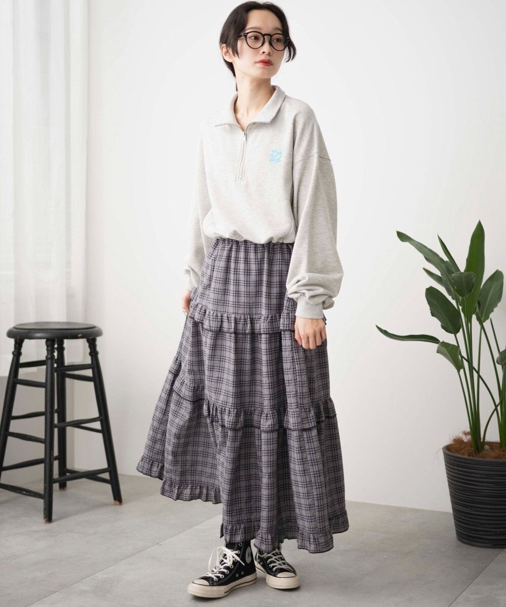 WEGO 【新色追加】ドロストデザインハーフZIPスウェット 