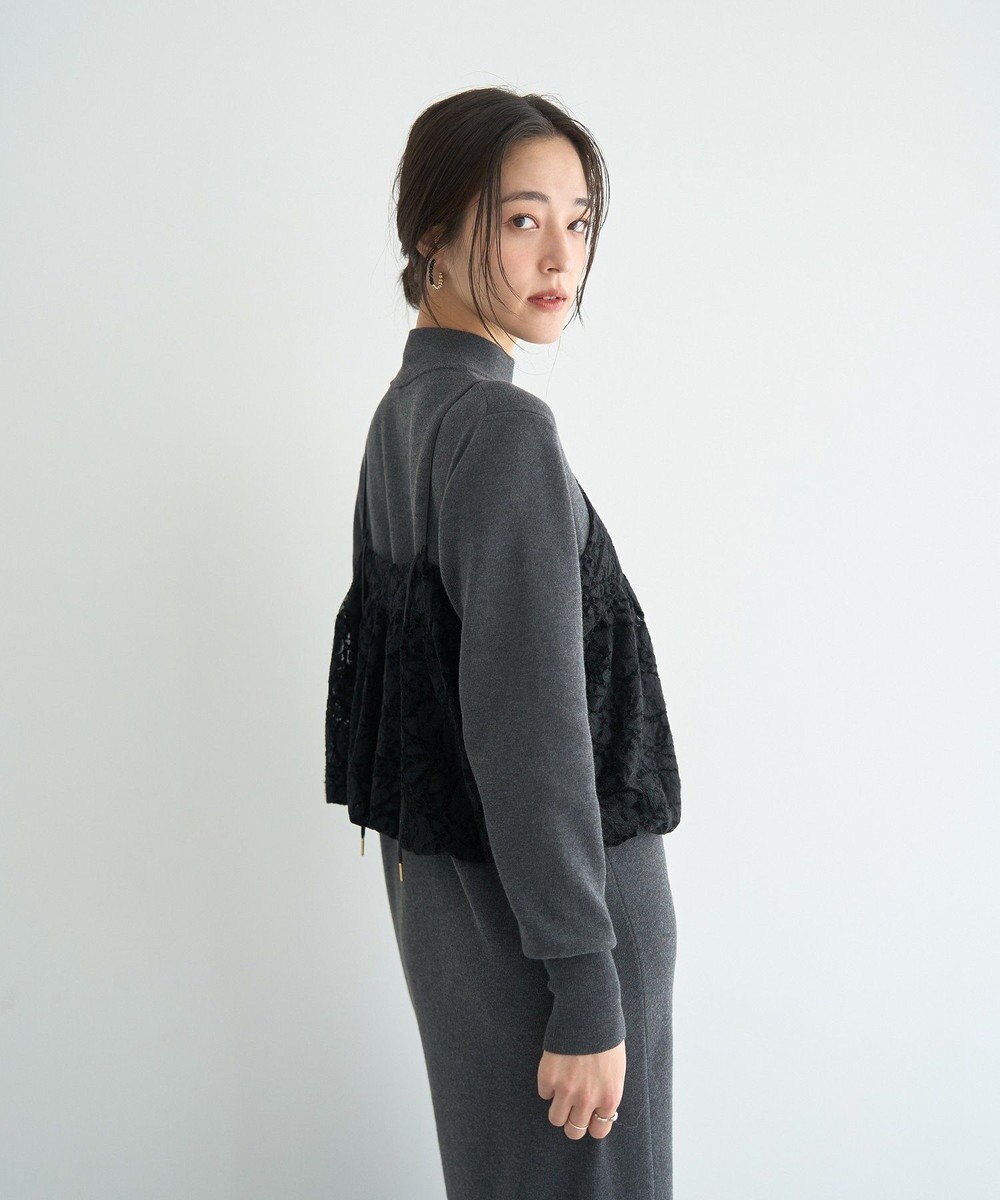 YECCA VECCA 【2点SET】バルーンキャミ付きニットワンピース 