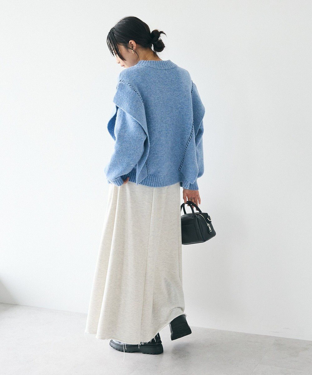 CRAFT STANDARD BOUTIQUE 洗える/ハンドステッチデザインニットプルオーバー 