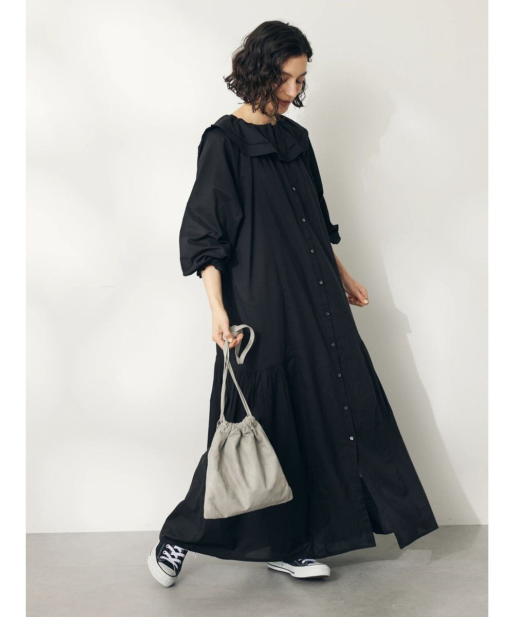 CRAFT STANDARD BOUTIQUE インド綿フリル衿ワンピース 