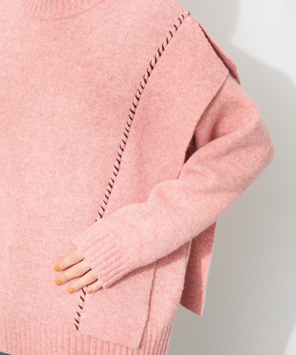 CRAFT STANDARD BOUTIQUE 洗える/ハンドステッチデザインニットプルオーバー 