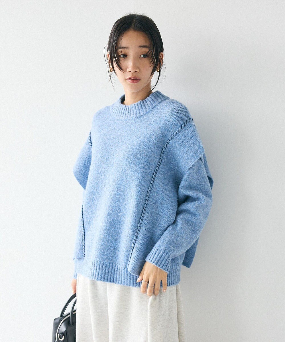 CRAFT STANDARD BOUTIQUE 洗える/ハンドステッチデザインニットプルオーバー 