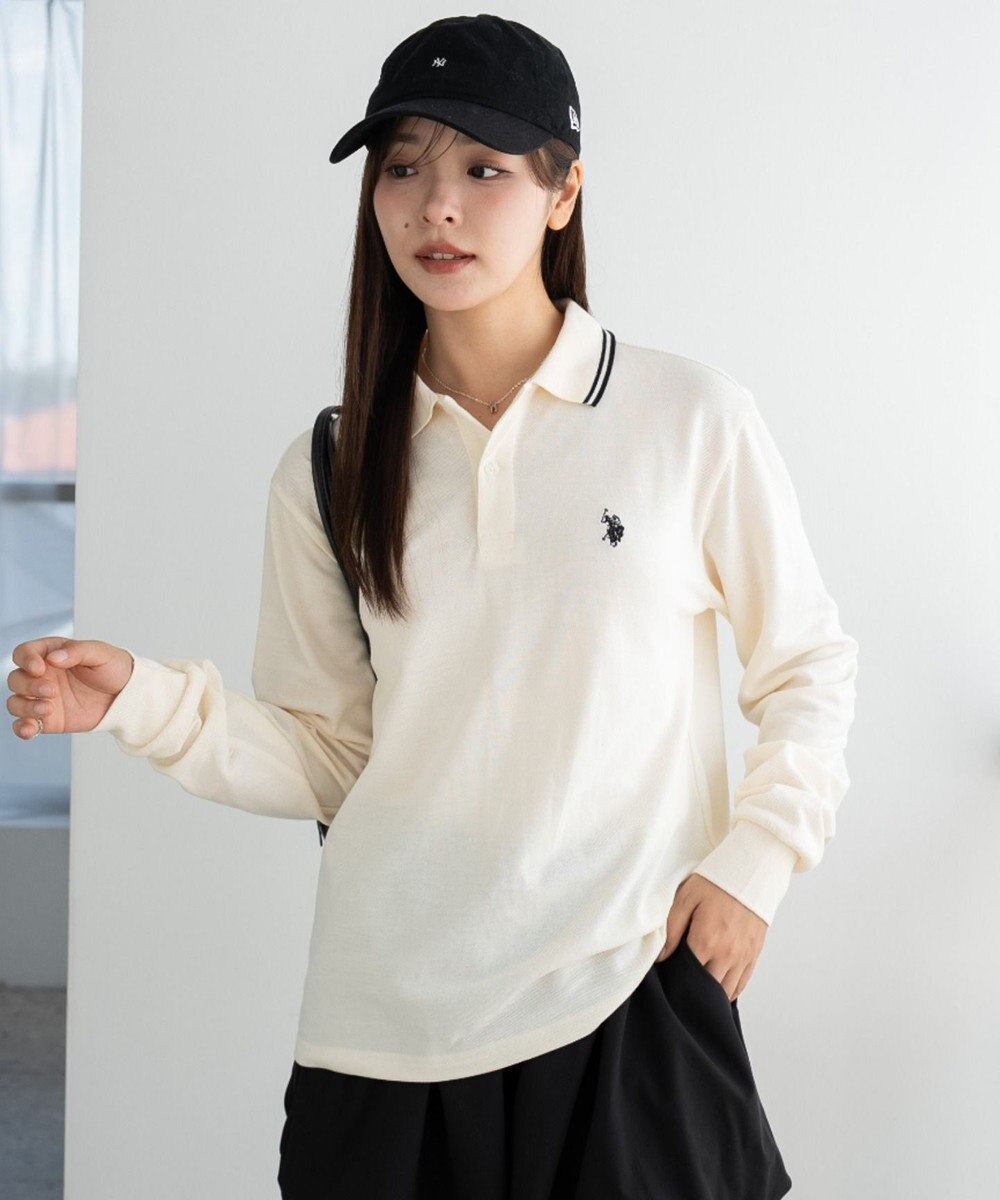 WEGO 【25年秋冬新作/ユニセックスITEM/SMLサイズ展開】別注USPOLOラインポロシャツ（長袖） 