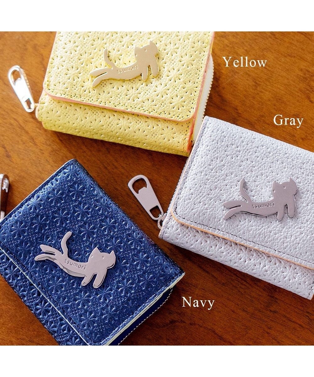 tsumori chisato CARRY キラネコフラワー 3つ折り財布 ミニ財布 