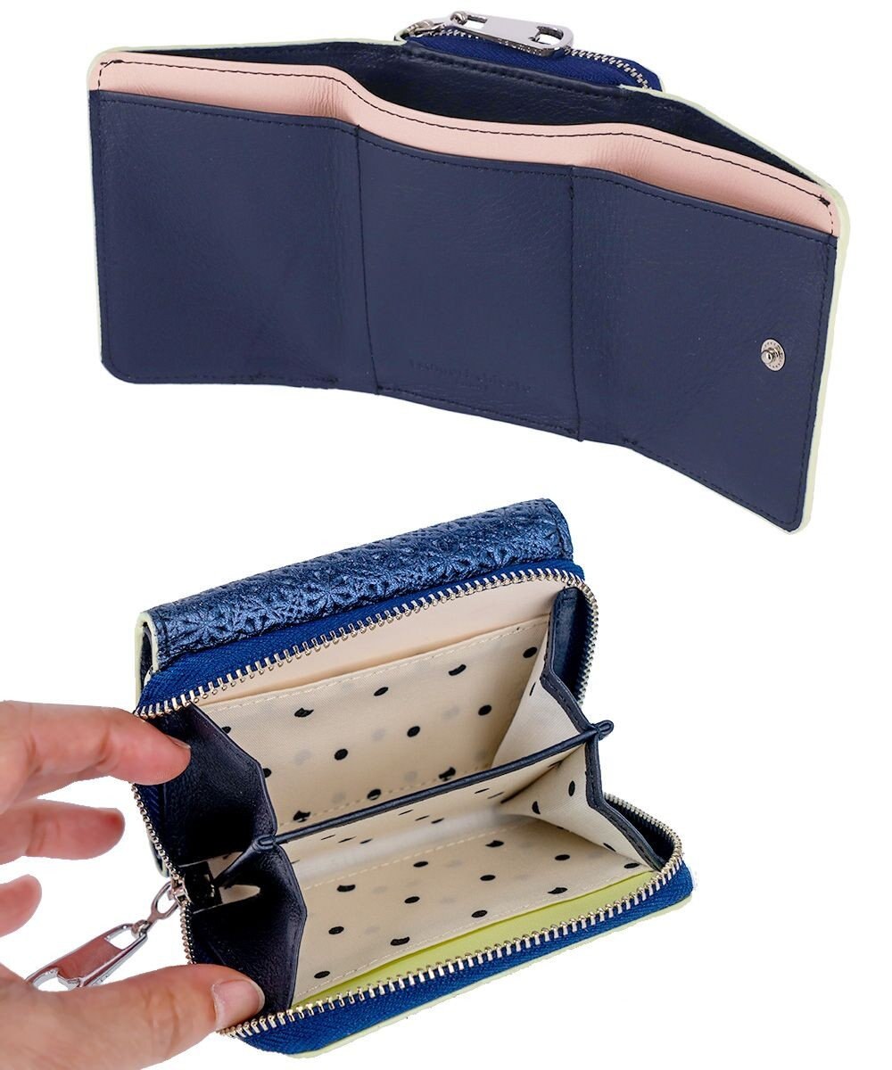tsumori chisato CARRY キラネコフラワー 3つ折り財布 ミニ財布 