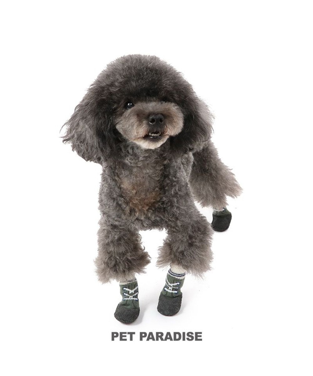 PET PARADISE 犬 靴 靴下 フィットシューズ 【ＳＳ】 《グリーン / ブラウン》 グリーン