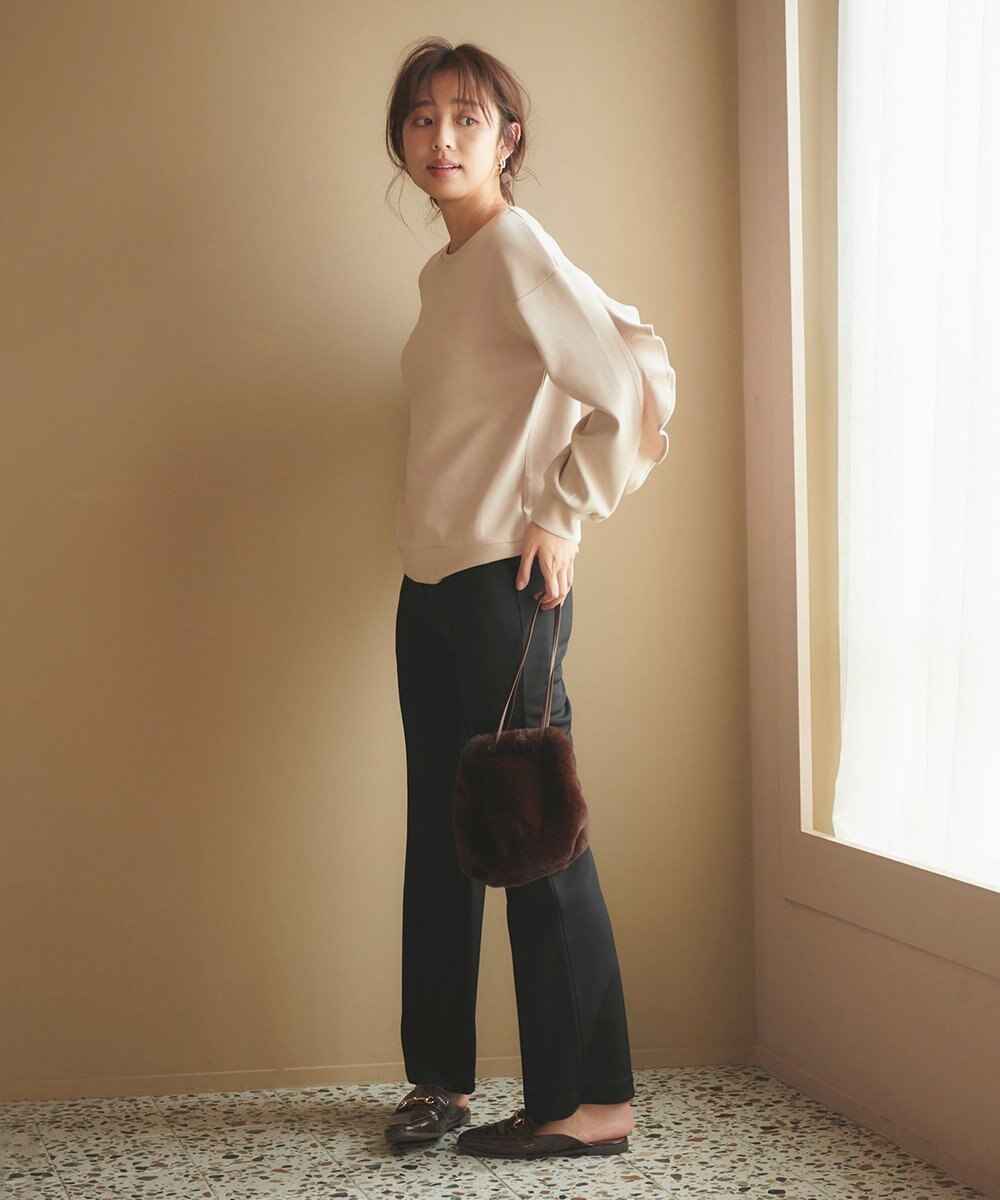 Feroux 【洗える】袖フリルダンボール プルオーバー 