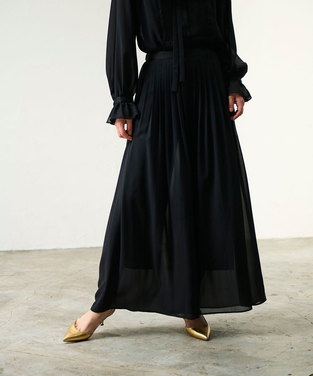 GRACE CONTINENTAL シアープリーツパンツ 