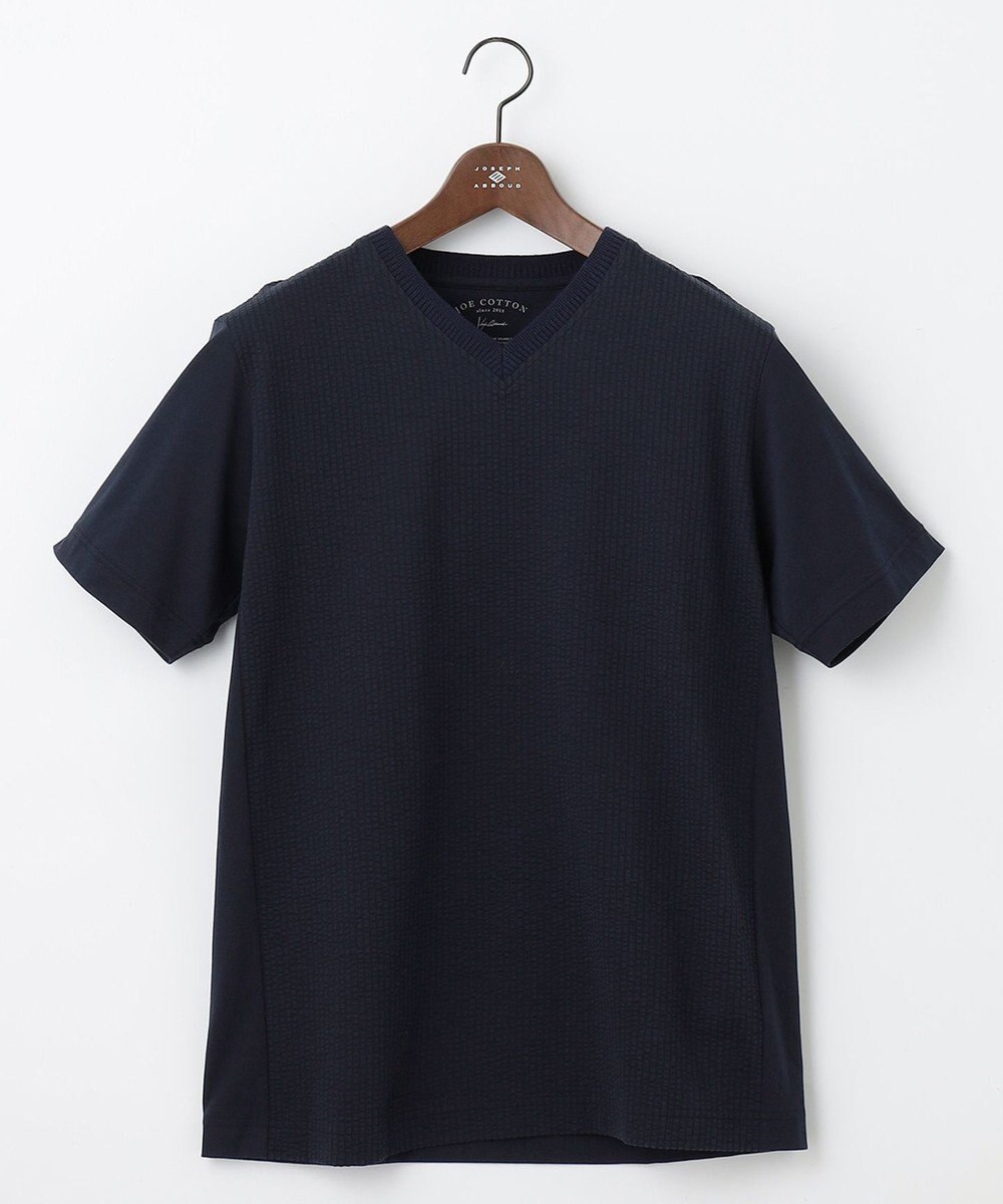 JOSEPH ABBOUD 【キングサイズ・オリジナルオーガニックコットン使用】JOE COTTONサッカー Vネック Tシャツ 
