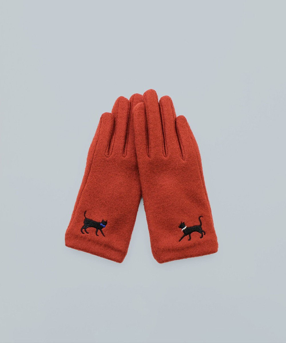 ORuKuBET おさんぽねこ刺繍ジャージグローブ(KIDS)【タッチパネル対応】 