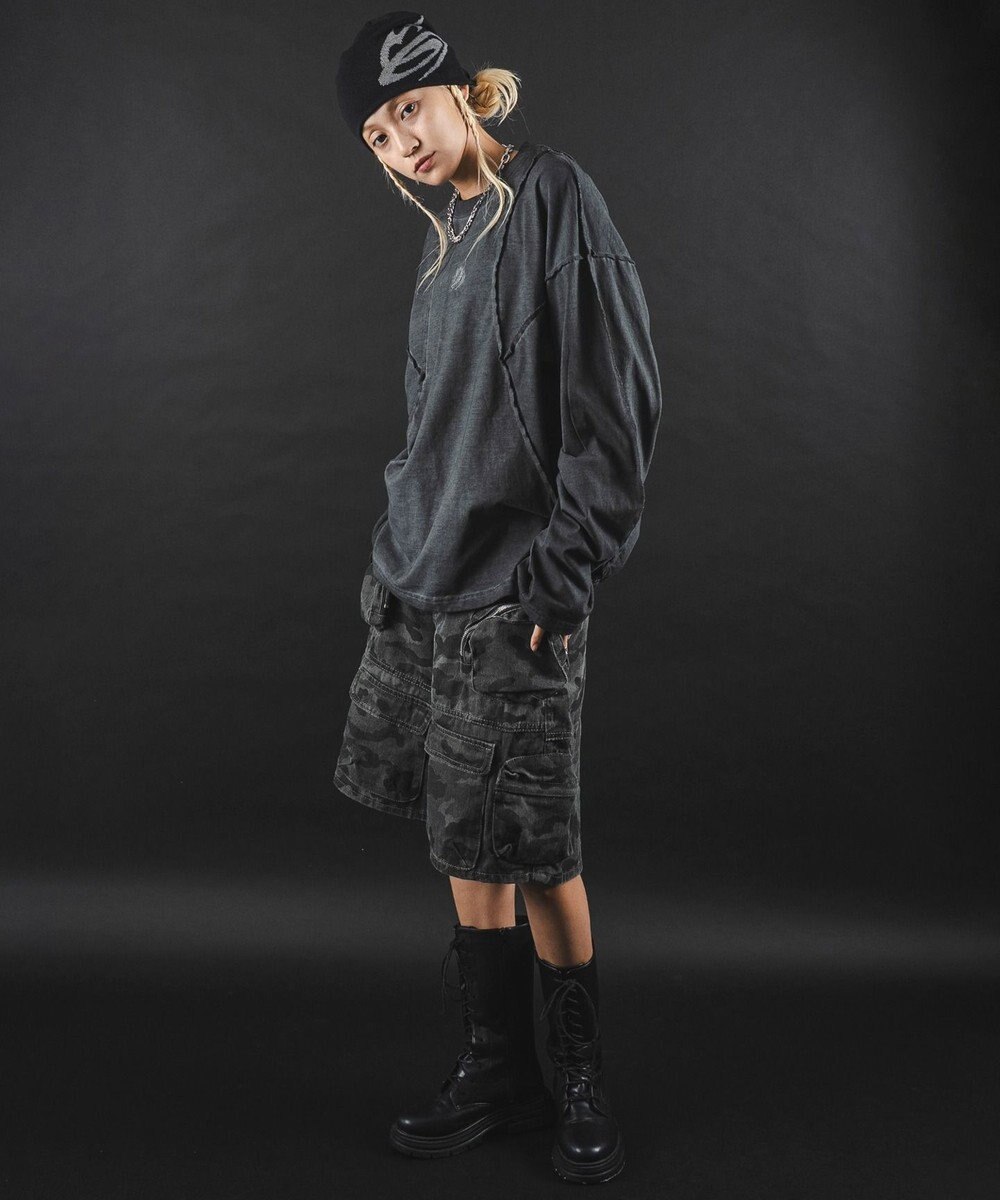 WEGO 【ユニセックス着用ITEM】MA55IVE　コールドダイスウィッチングロゴT（LS） 