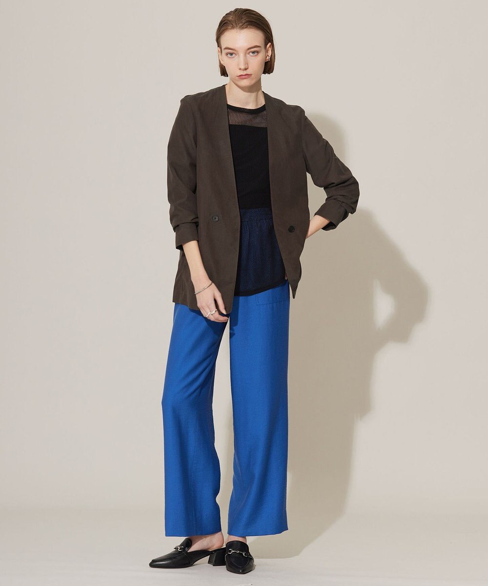 ICB L 【洗える】ワッシャーツイル ワイドストレートパンツ 