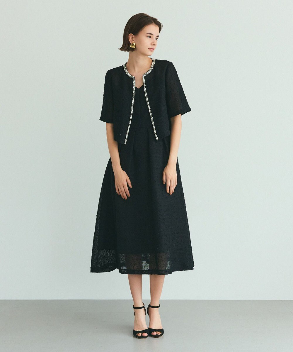 GRACE CONTINENTAL メッシュツイードキャミドレス 