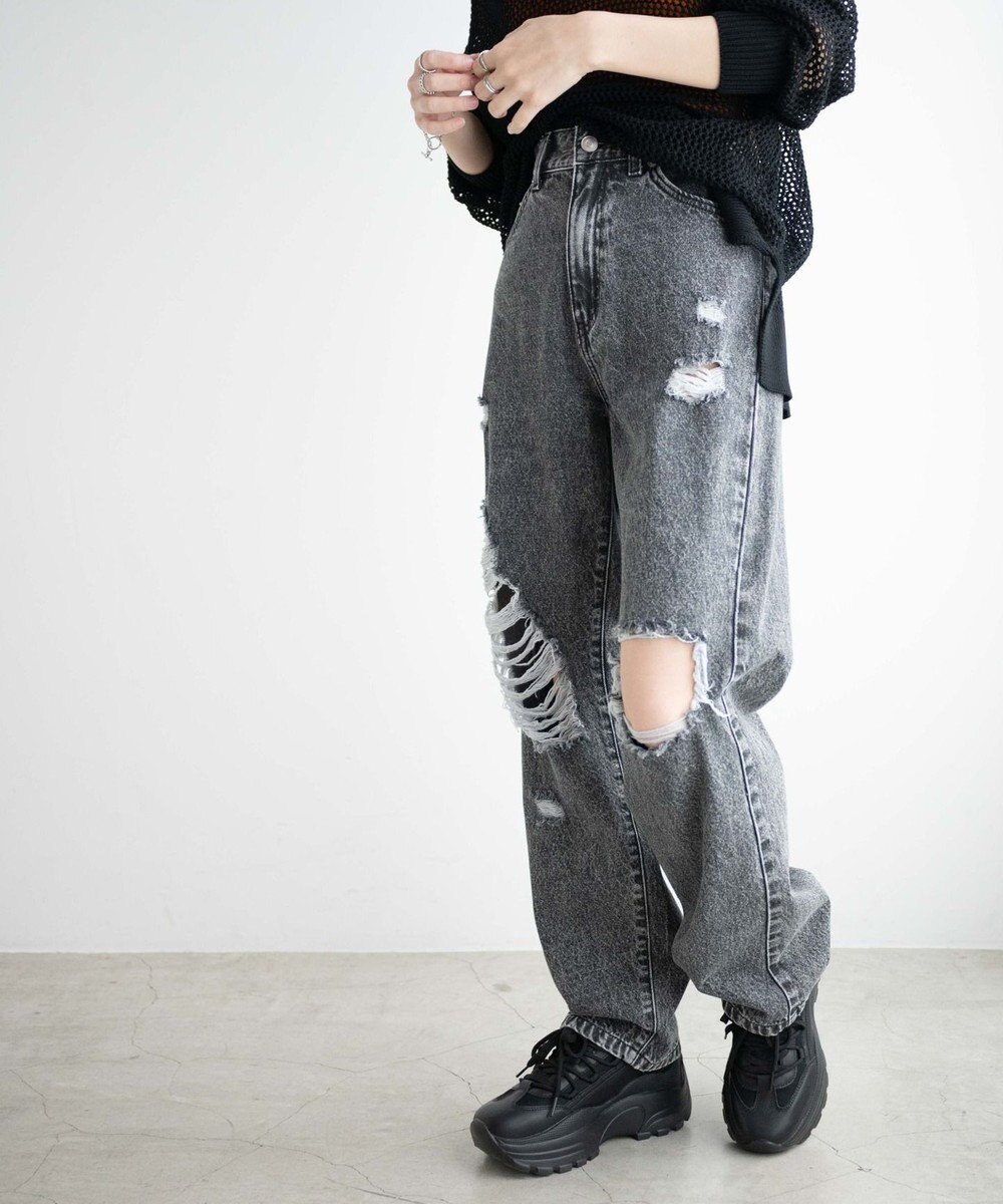 WEGO ヘビークラッシュローライズパンツ 