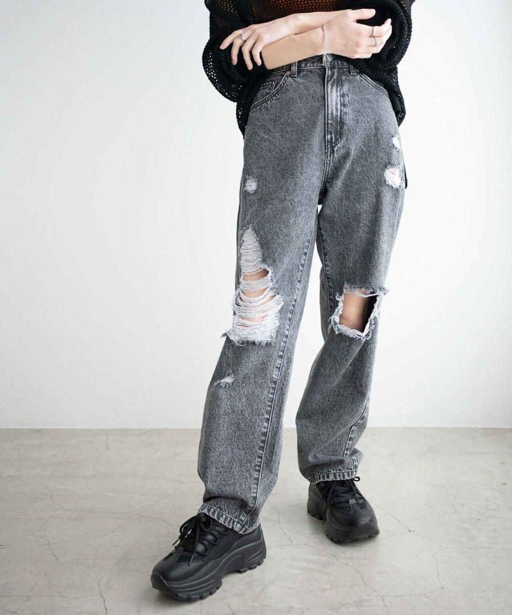 WEGO ヘビークラッシュローライズパンツ 