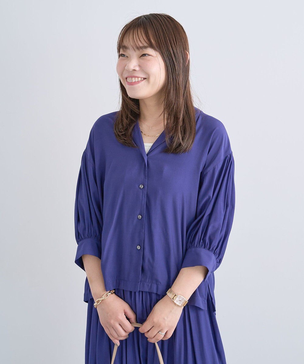 Green Parks 接触冷感シルキータッチローンオープンカラーシャツ 