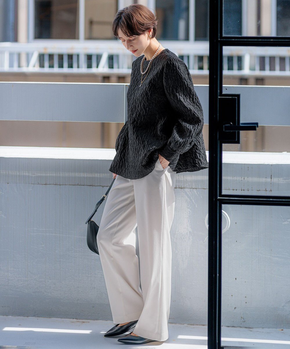 23区 【VERY3月号掲載/洗える】TRコンフォートストレッチ ワイドパンツ 