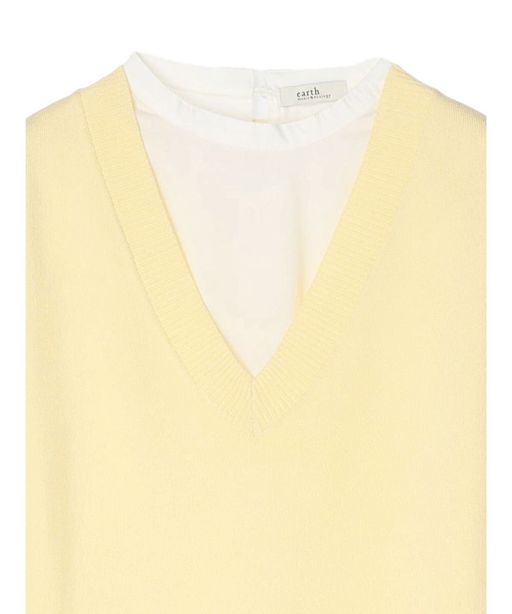 earth music&ecology ＳＥＴ２点Ｖネックベスト＋スタンドカラーチュニック 