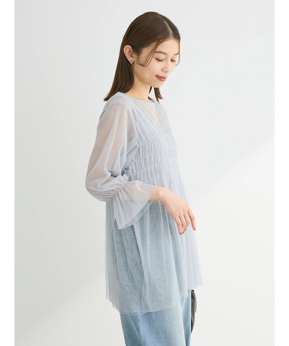 Green Parks チュールシャーリングチュニック 