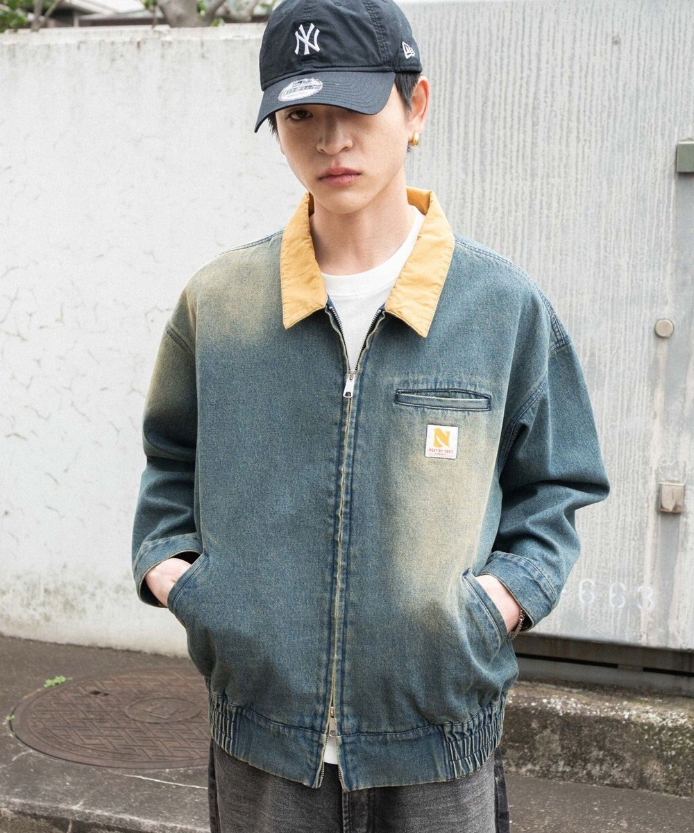 WEGO ワーカーズWジップデニムブルゾン 