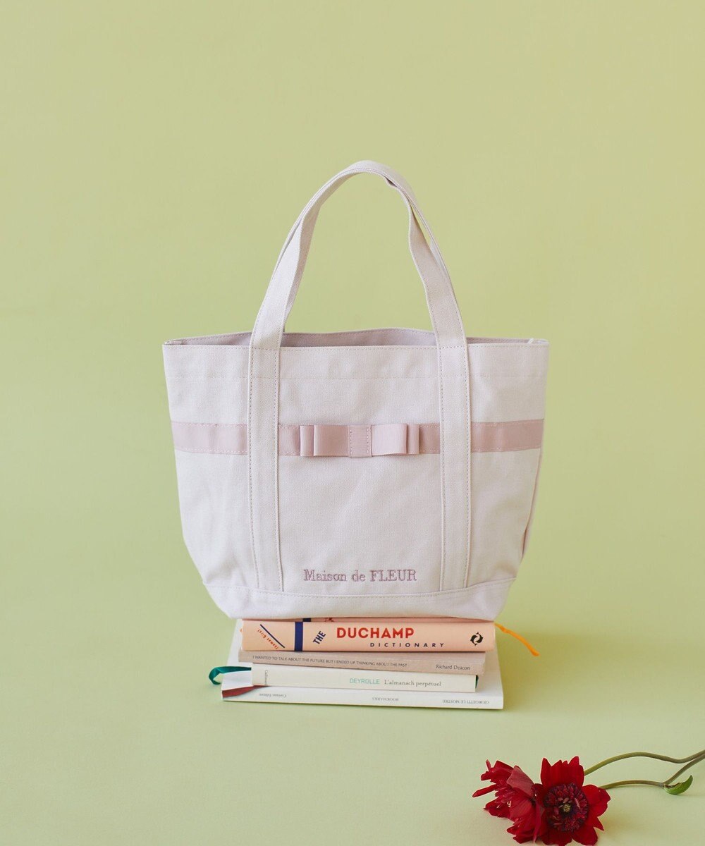 Maison de FLEUR マルチポケット帆布トートＳバッグ 