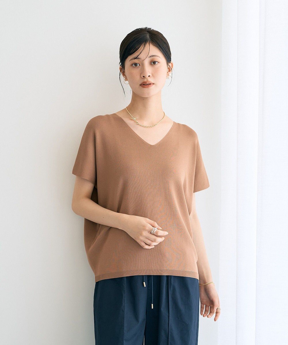 YECCA VECCA Vネックドルマンニット 